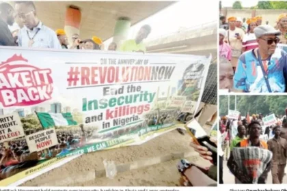 The RevolutionNow Movement and the #TakeItBack Movement on Wednesday staged coordinated protests in Abuja and Lagos, demanding urgent government action over worsening economic hardship, rising insecurity and xenophobic attacks against Nigerians in South Africa.